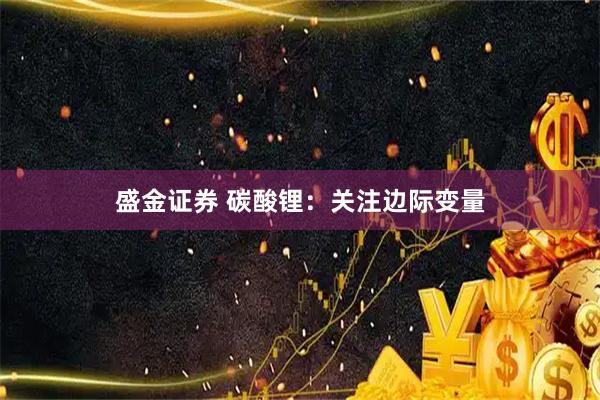 盛金证券 碳酸锂：关注边际变量