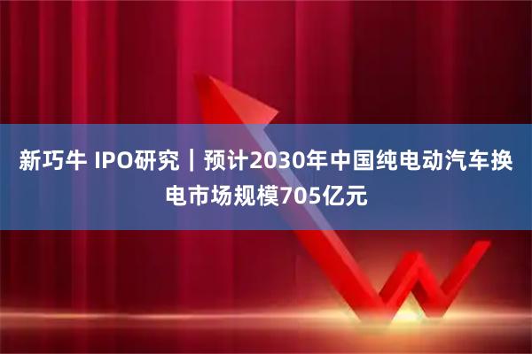 新巧牛 IPO研究｜预计2030年中国纯电动汽车换电市场规模705亿元